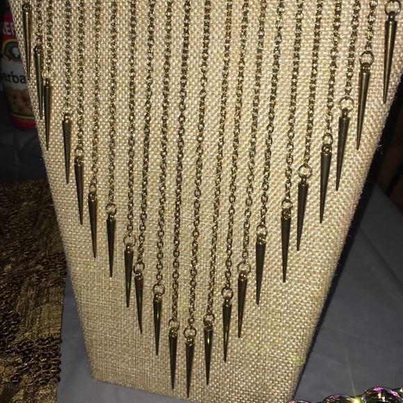 Gold Waterfall kingdom warrior trendy necklace NWT - Picture 4 of 9